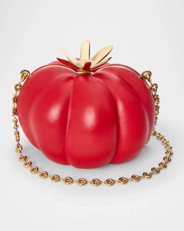 x Paula's Ibiza Tomato Clutch Bag in Napa Leather